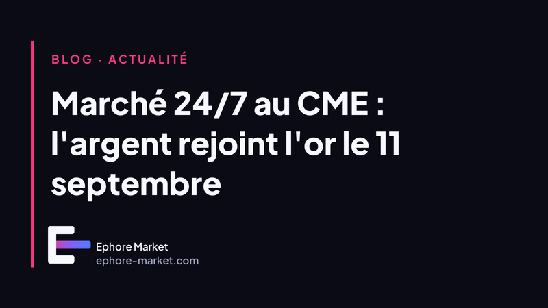 Marché 24/7 au CME : l'argent rejoint l'or le 11 septembre