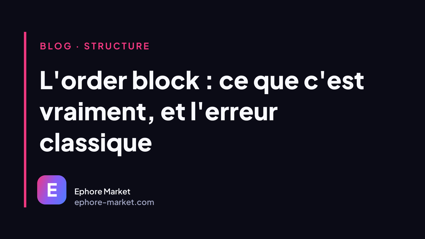 L'order block : ce que c'est vraiment, et l'erreur classique