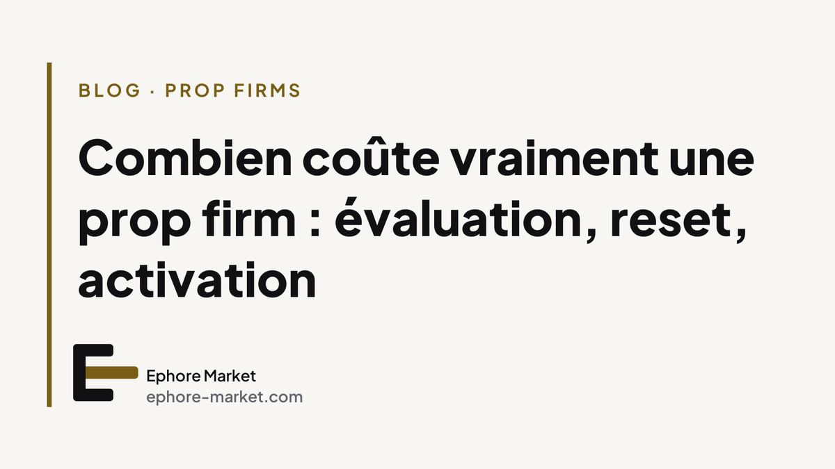 Combien coûte vraiment une prop firm : évaluation, reset, activation